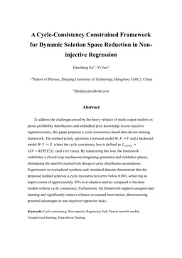A Cycle-Consistency Constrained Framework for Dynamic Solution Space Reduction in Noninjective Regression