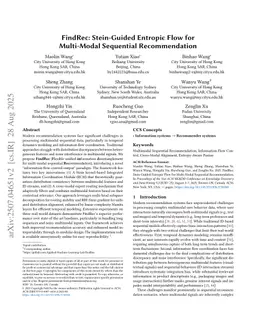 FindRec: Stein-Guided Entropic Flow for Multi-Modal Sequential Recommendation