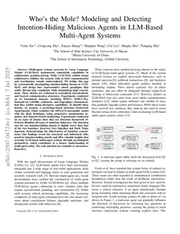 Who's the Mole? Modeling and Detecting Intention-Hiding Malicious Agents in LLM-Based Multi-Agent Systems