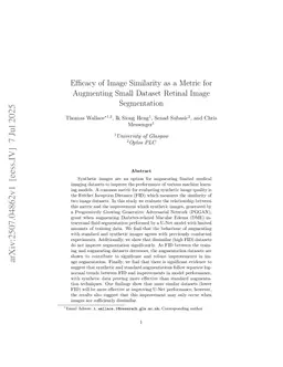 Efficacy of Image Similarity as a Metric for Augmenting Small Dataset Retinal Image Segmentation