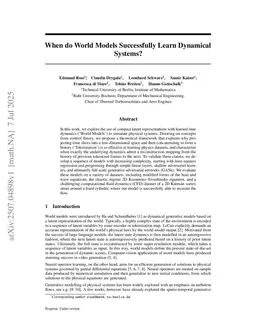When do World Models Successfully Learn Dynamical Systems?