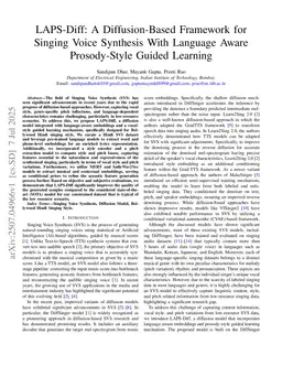 LAPS-Diff: A Diffusion-Based Framework for Singing Voice Synthesis With Language Aware Prosody-Style Guided Learning