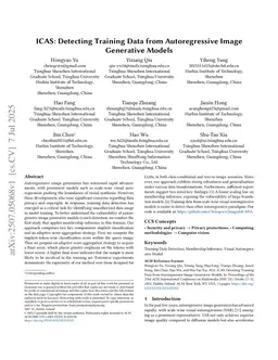 ICAS: Detecting Training Data from Autoregressive Image Generative Models