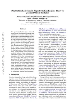 SMART: Simulated Students Aligned with Item Response Theory for Question Difficulty Prediction