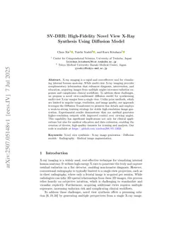SV-DRR: High-Fidelity Novel View X-Ray Synthesis Using Diffusion Model