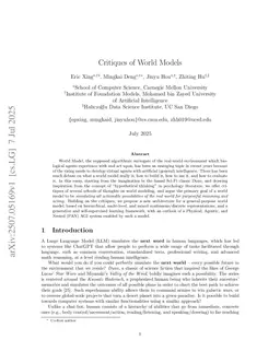 Critiques of World Models