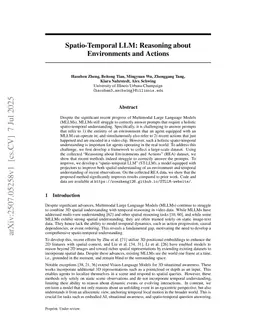 Spatio-Temporal LLM: Reasoning about Environments and Actions