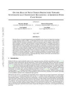 On the Bias of Next-Token Predictors Toward Systematically Inefficient Reasoning: A Shortest-Path Case Study