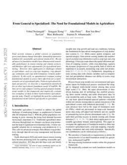 From General to Specialized: The Need for Foundational Models in Agriculture