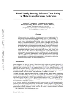 Kernel Density Steering: Inference-Time Scaling via Mode Seeking for Image Restoration