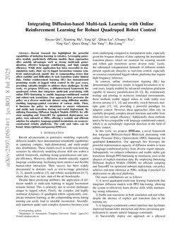 Integrating Diffusion-based Multi-task Learning with Online Reinforcement Learning for Robust Quadruped Robot Control