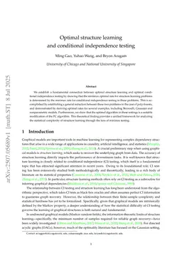 Optimal structure learning and conditional independence testing