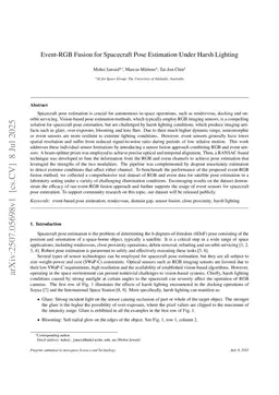 Event-RGB Fusion for Spacecraft Pose Estimation Under Harsh Lighting