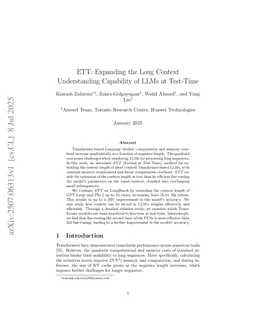 ETT: Expanding the Long Context Understanding Capability of LLMs at Test-Time