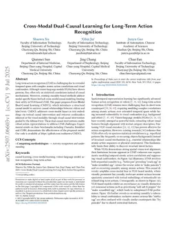 Cross-Modal Dual-Causal Learning for Long-Term Action Recognition