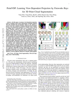 PointVDP: Learning View-Dependent Projection by Fireworks Rays for 3D Point Cloud Segmentation