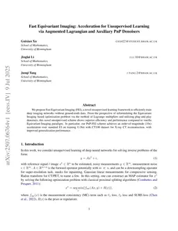 Fast Equivariant Imaging: Acceleration for Unsupervised Learning via Augmented Lagrangian and Auxiliary PnP Denoisers