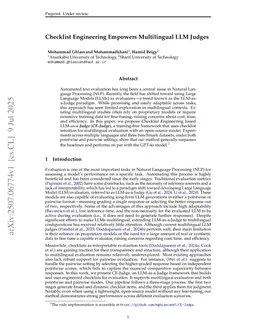 Checklist Engineering Empowers Multilingual LLM Judges