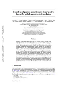 GreenHyperSpectra: A multi-source hyperspectral dataset for global vegetation trait prediction