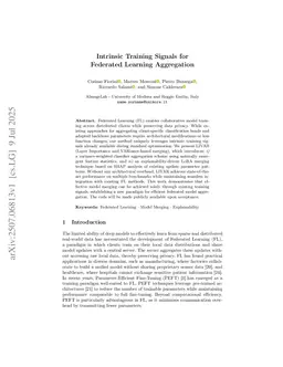 Intrinsic Training Signals for Federated Learning Aggregation