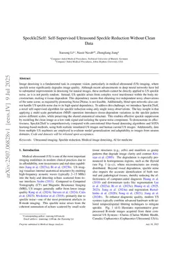 Speckle2Self: Self-Supervised Ultrasound Speckle Reduction Without Clean Data