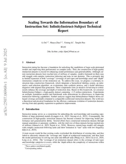 Scaling Towards the Information Boundary of Instruction Sets: The Infinity Instruct Subject Technical Report