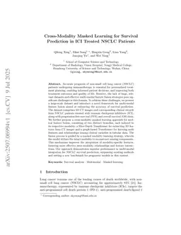 Cross-Modality Masked Learning for Survival Prediction in ICI Treated NSCLC Patients