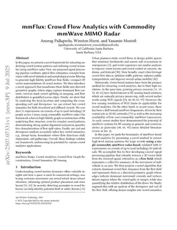 mmFlux: Crowd Flow Analytics with Commodity mmWave MIMO Radar