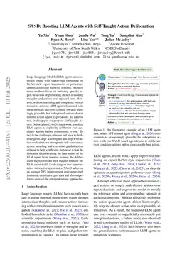 SAND: Boosting LLM Agents with Self-Taught Action Deliberation