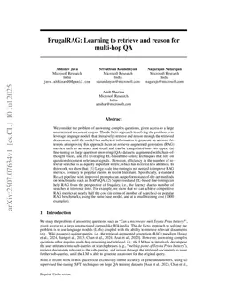 FrugalRAG: Learning to retrieve and reason for multi-hop QA