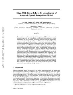 Edge-ASR: Towards Low-Bit Quantization of Automatic Speech Recognition Models
