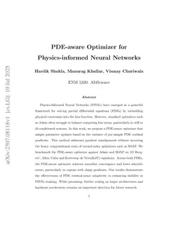 PDE-aware Optimizer for Physics-informed Neural Networks