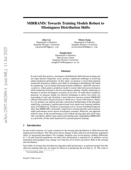 MIRRAMS: Learning Robust Tabular Models under Unseen Missingness Shifts