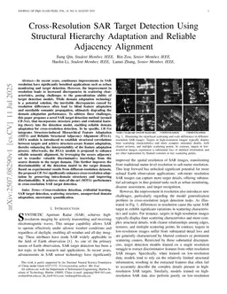 Cross-Resolution SAR Target Detection Using Structural Hierarchy Adaptation and Reliable Adjacency Alignment