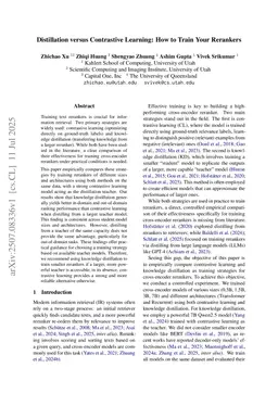 Distillation versus Contrastive Learning: How to Train Your Rerankers