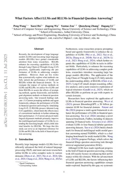 What Factors Affect LLMs and RLLMs in Financial Question Answering?