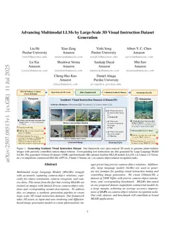 Advancing Multimodal LLMs by Large-Scale 3D Visual Instruction Dataset Generation