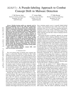 ADAPT: A Pseudo-labeling Approach to Combat Concept Drift in Malware Detection