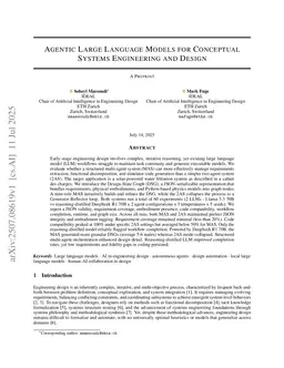 Agentic Large Language Models for Conceptual Systems Engineering and Design