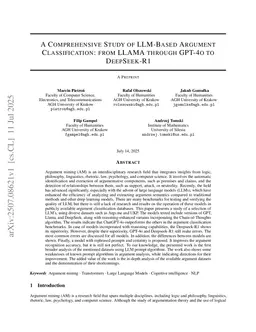 A comprehensive study of LLM-based argument classification: from LLAMA through GPT-4o to Deepseek-R1