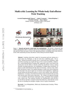 Multi-critic Learning for Whole-body End-effector Twist Tracking