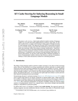 KV Cache Steering for Controlling Frozen LLMs