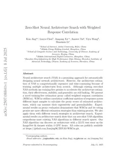 Zero-Shot Neural Architecture Search with Weighted Response Correlation