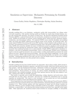 Simulation as Supervision: Mechanistic Pretraining for Scientific Discovery