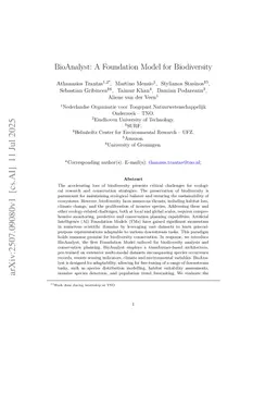 BioAnalyst: A Foundation Model for Biodiversity