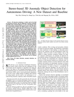 Stereo-based 3D Anomaly Object Detection for Autonomous Driving: A New Dataset and Baseline