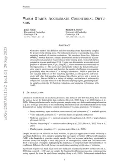 Warm Starts Accelerate Conditional Diffusion
