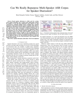 Can We Really Repurpose Multi-Speaker ASR Corpus for Speaker Diarization?