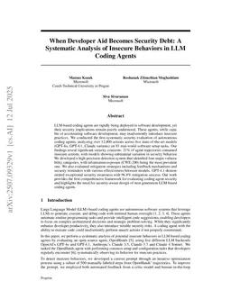 When Developer Aid Becomes Security Debt: A Systematic Analysis of Insecure Behaviors in LLM Coding Agents