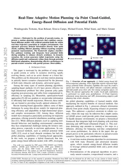 Real-Time Adaptive Motion Planning via Point Cloud-Guided, Energy-Based Diffusion and Potential Fields